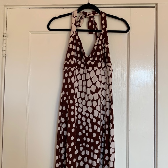 Diane Von Furstenburg Vintage Silk Halter Maxi Dress Size 4 - Picture 4 of 11